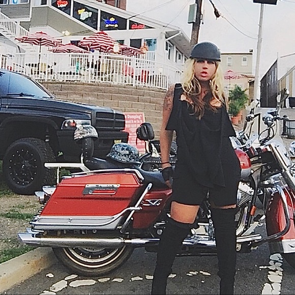 OHNE TITEL BLACK DRESS WITH LEATHER ACCENTS S - Picture 5 of 5